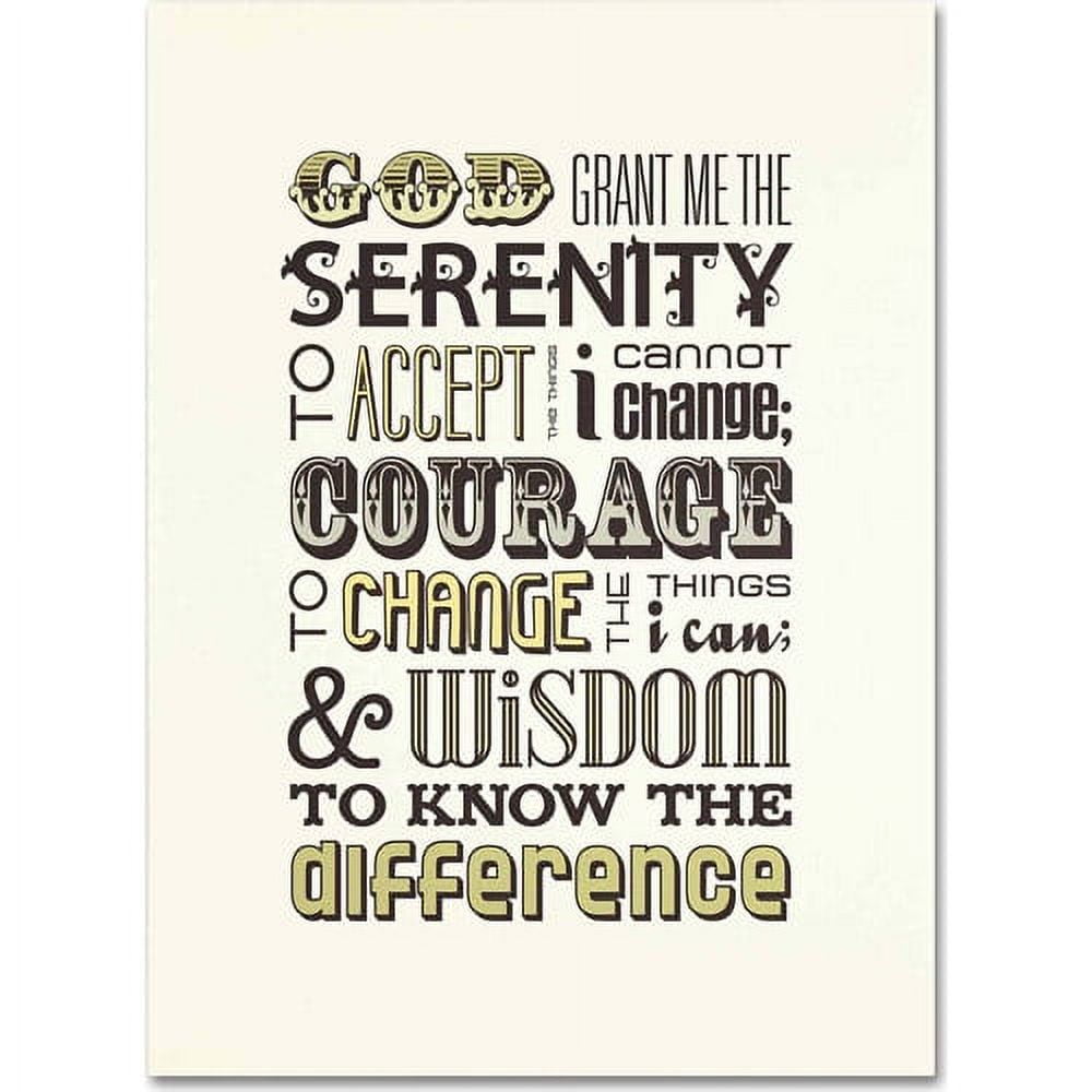 Trademark Fine Art "Serenity Prayer I" Canvas Art by Megan Romo