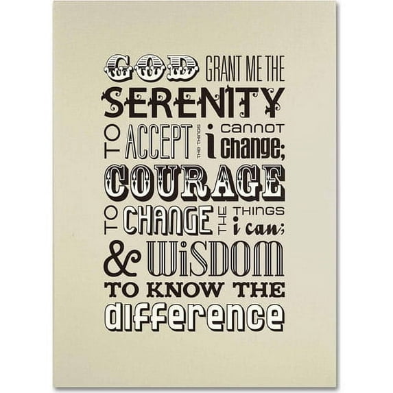 Trademark Fine Art "Serenity Prayer II" Canvas Art by Megan Romo