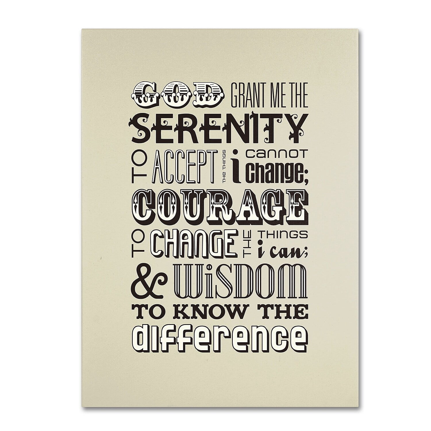 Trademark Fine Art "Serenity Prayer II" Canvas Art by Megan Romo