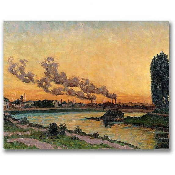 Trademark Fine Art "Setting Sun At Ivry" Canvas Wall Art by Jean Baptiste Guillamin