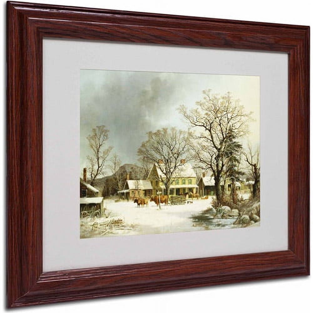 Trademark Fine Art "Seven Miles to Salem 1863" Canvas Art by George Durie, Wood Frame