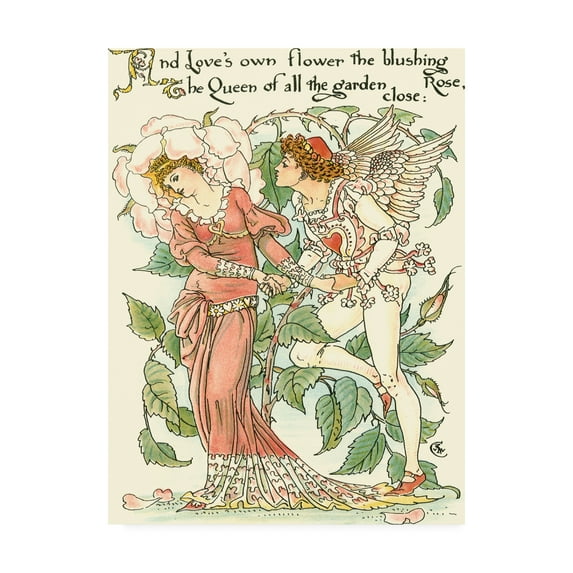 Trademark Fine Art 'Shakespeares Garden III (Rose)' Canvas Art by Walter Crane