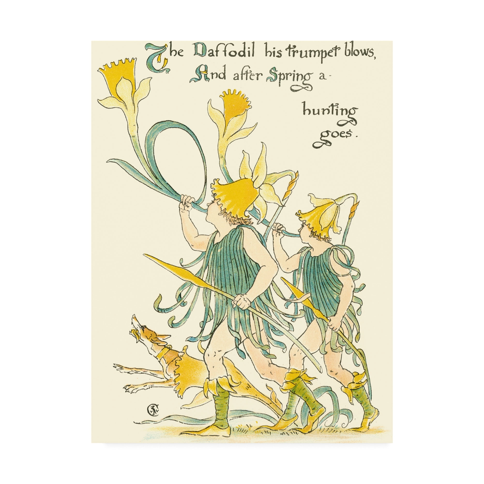 Trademark Fine Art 'Shakespeares Garden IV (Daffodil)' Canvas Art by Walter Crane
