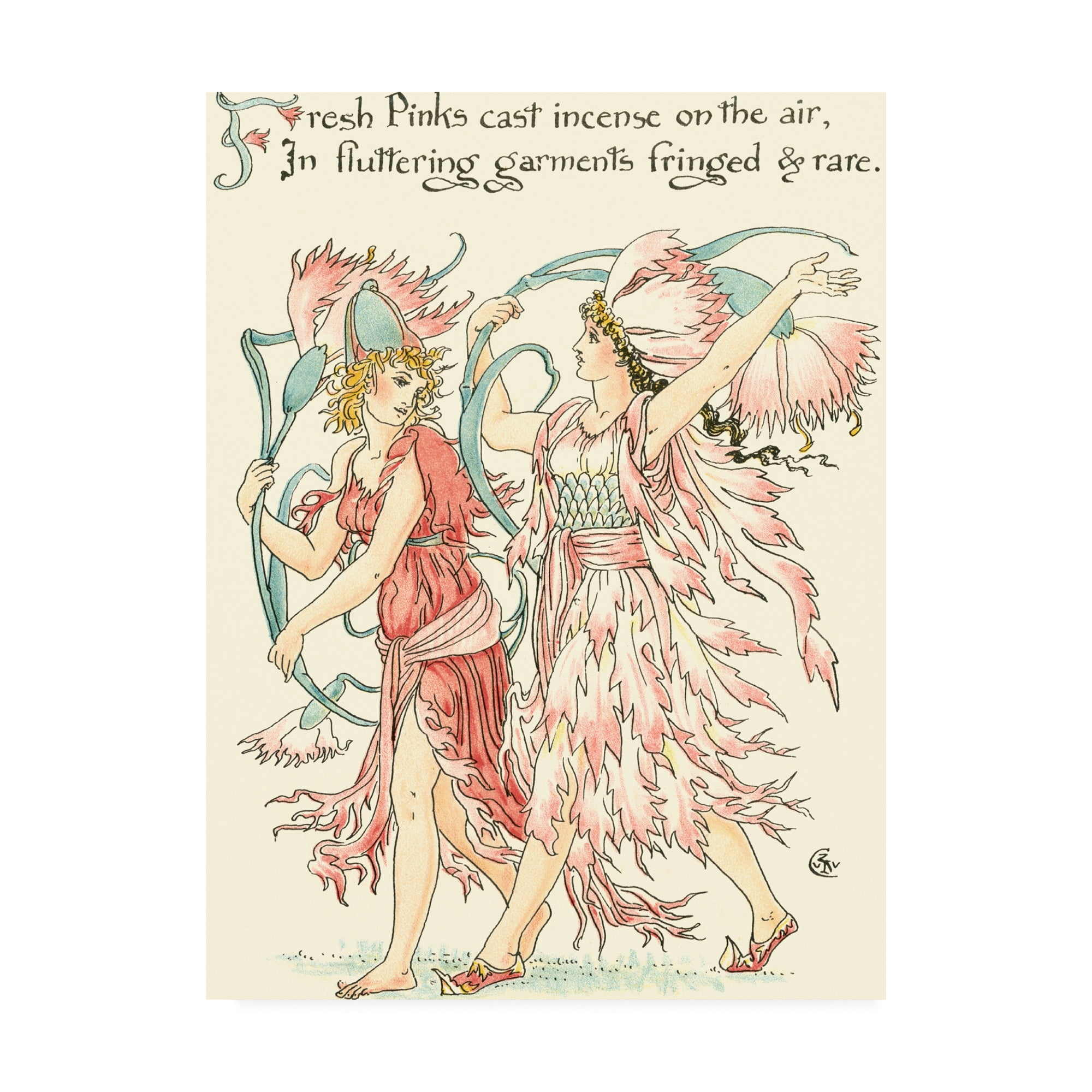 Trademark Fine Art 'Shakespeares Garden VI (Carnation)' Canvas Art by Walter Crane