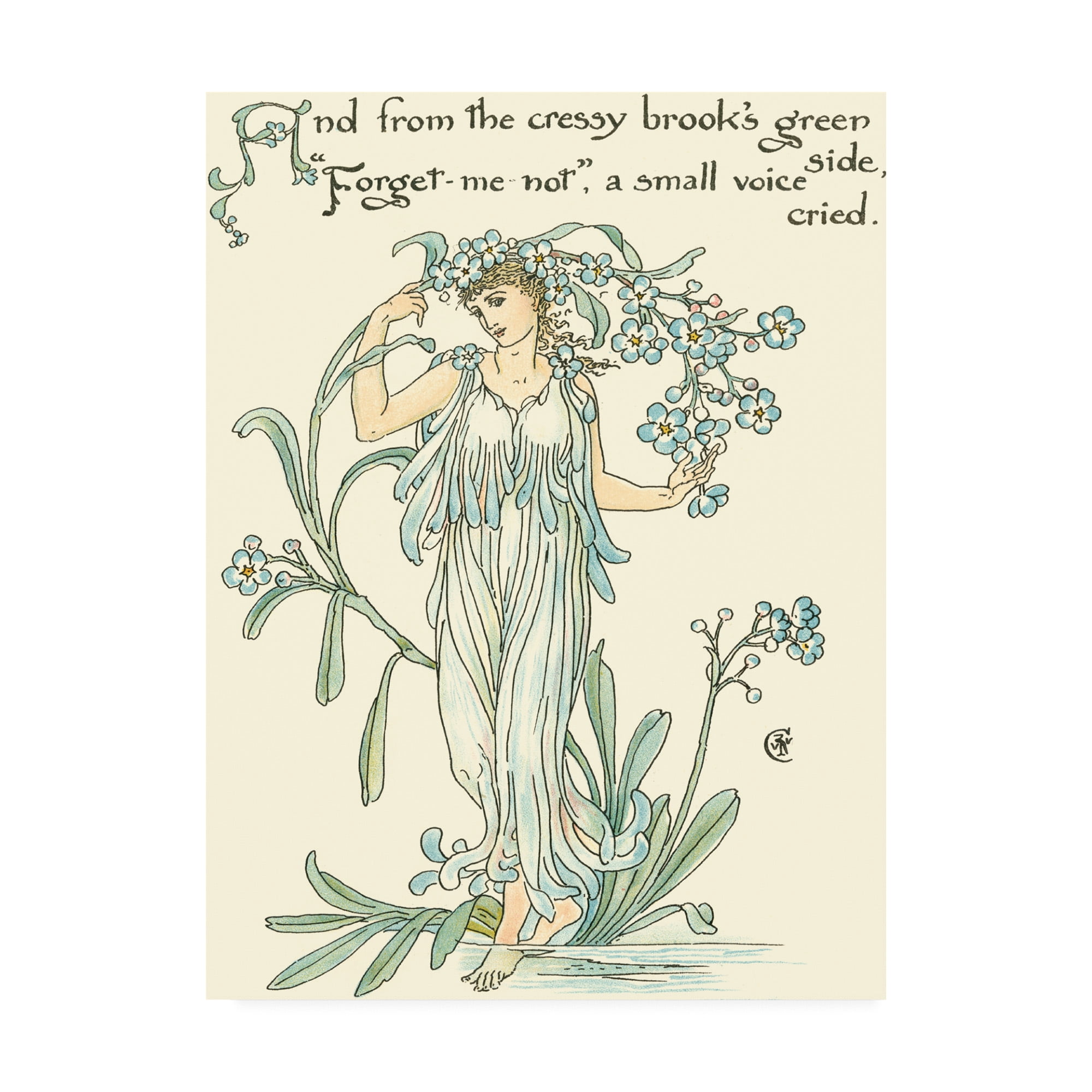 Trademark Fine Art 'Shakespeares Garden VII (Forget me not)' Canvas Art by Walter Crane
