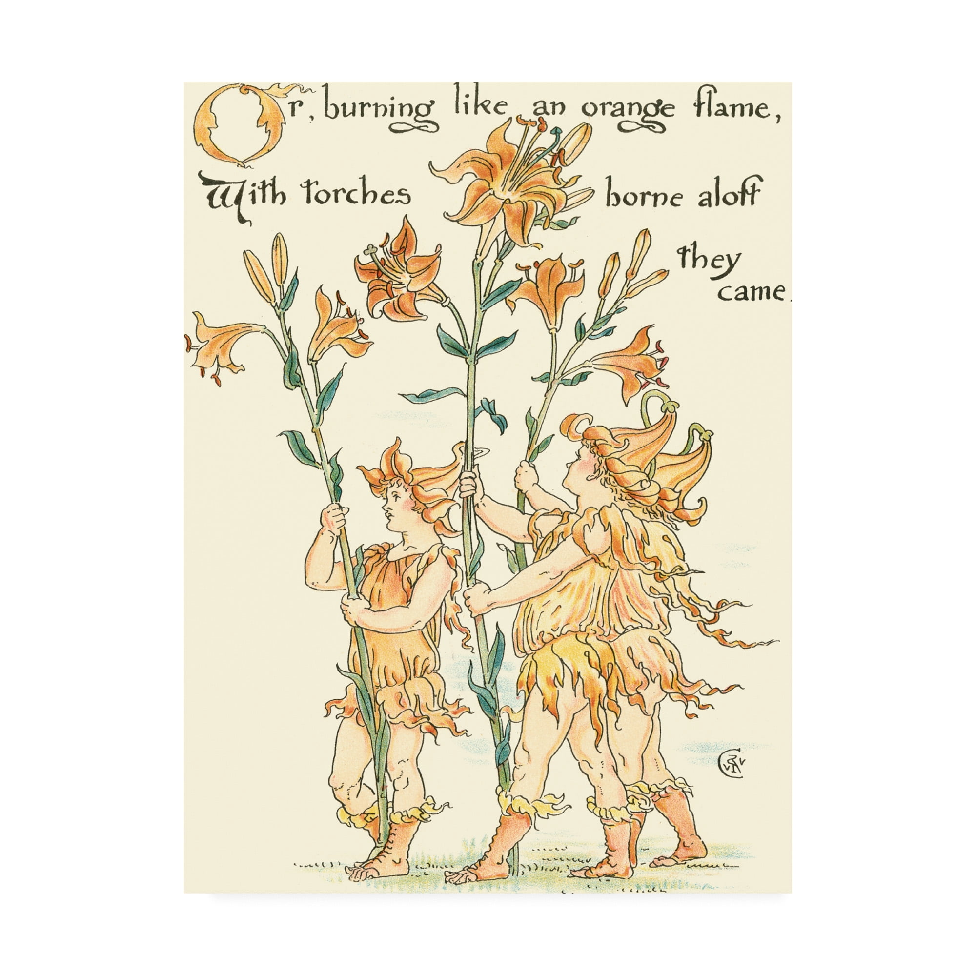 Trademark Fine Art 'Shakespeares Garden VIII (Lily)' Canvas Art by Walter Crane