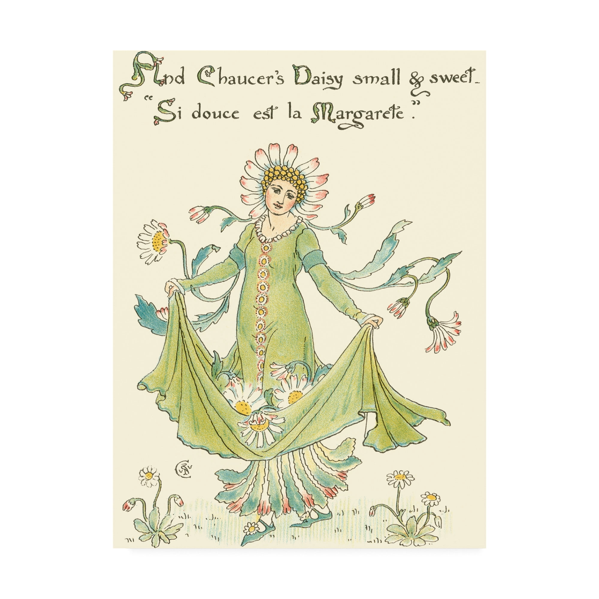Trademark Fine Art 'Shakespeares Garden X (Daisy)' Canvas Art by Walter Crane