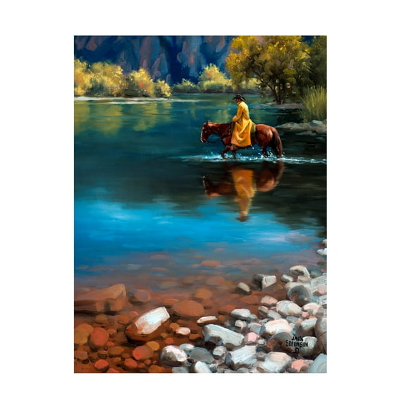 Trademark Fine Art Jack Sorenson Shallow Crossing Canvas Wall Art - 14x19