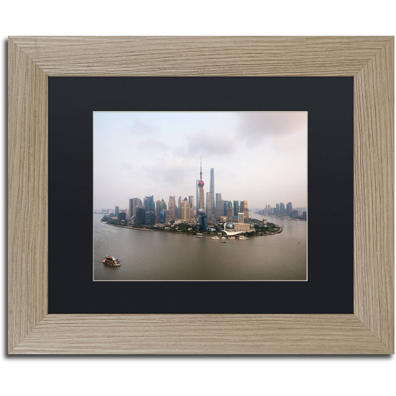 Trademark Fine Art "Shanghai" Canvas Art by Philippe Hugonnard, Black Matte, Birch Frame