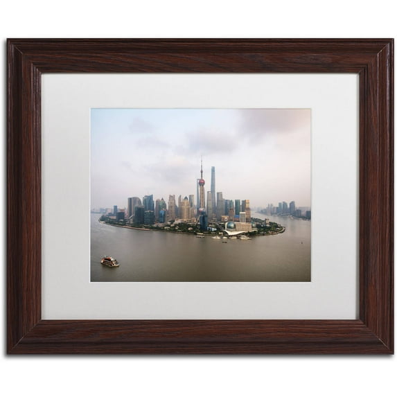 Trademark Fine Art "Shanghai" Canvas Art by Philippe Hugonnard, White Matte, Wood Frame