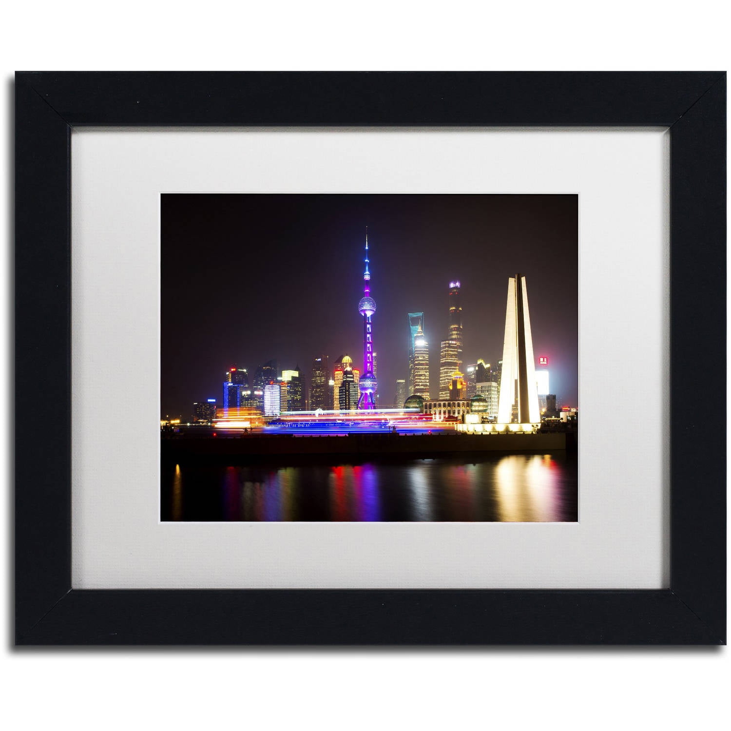 Trademark Fine Art "Shanghai City" Canvas Art by Philippe Hugonnard, White Matte, Black Frame