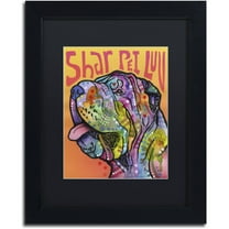 Trademark Fine Art 'Shar Pei Love' Canvas Art by Dean Russo, Black Matte, Black Frame