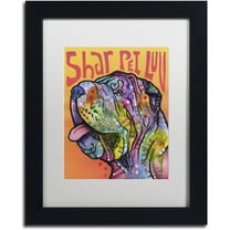 Trademark Fine Art 'Shar Pei Love' Canvas Art by Dean Russo, White Matte, Black Frame