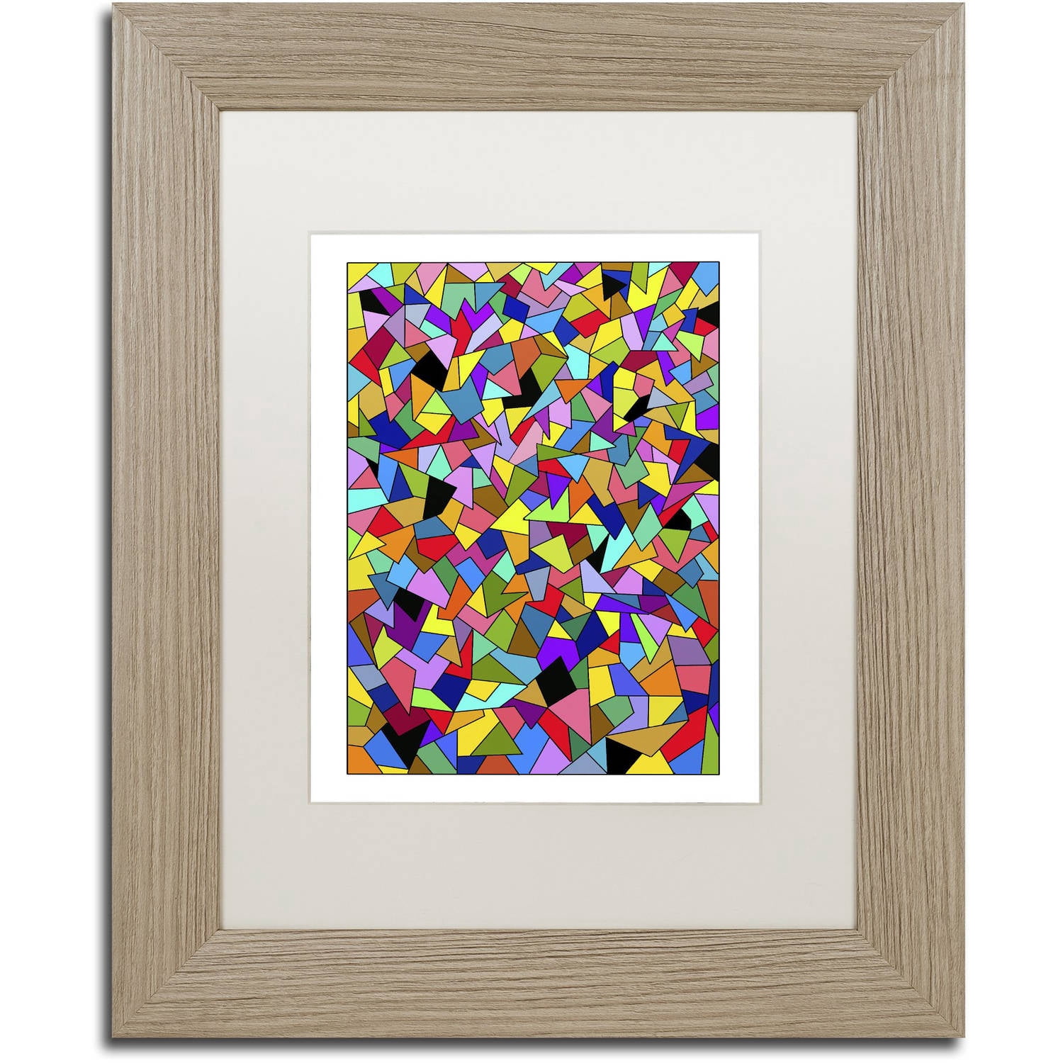 Trademark Fine Art "Shards Colored" Canvas Art by Kathy G. Ahrens, White Matte, Birch Frame