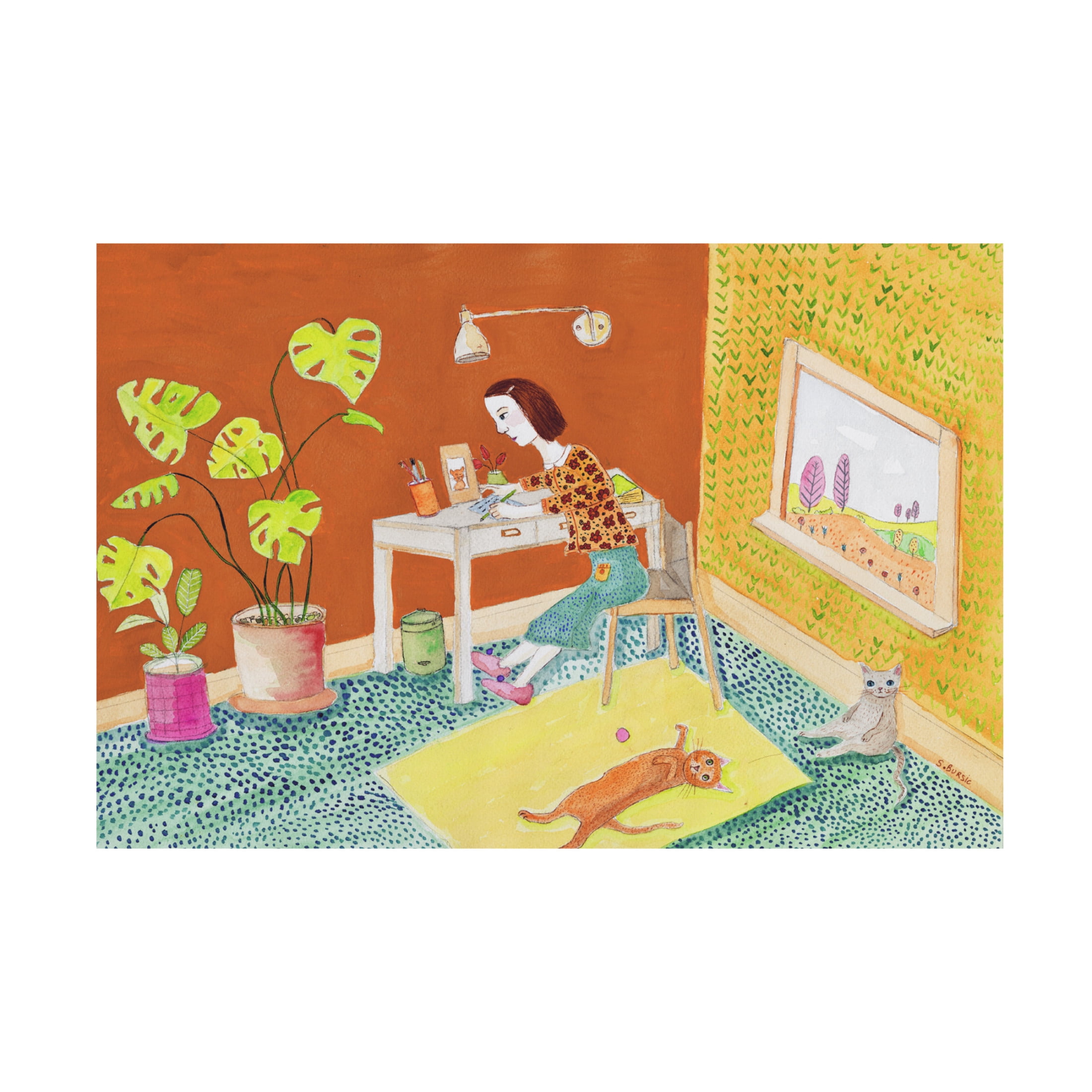 Trademark Fine Art Sharyn Bursic Life with Cats Canvas Wall Art