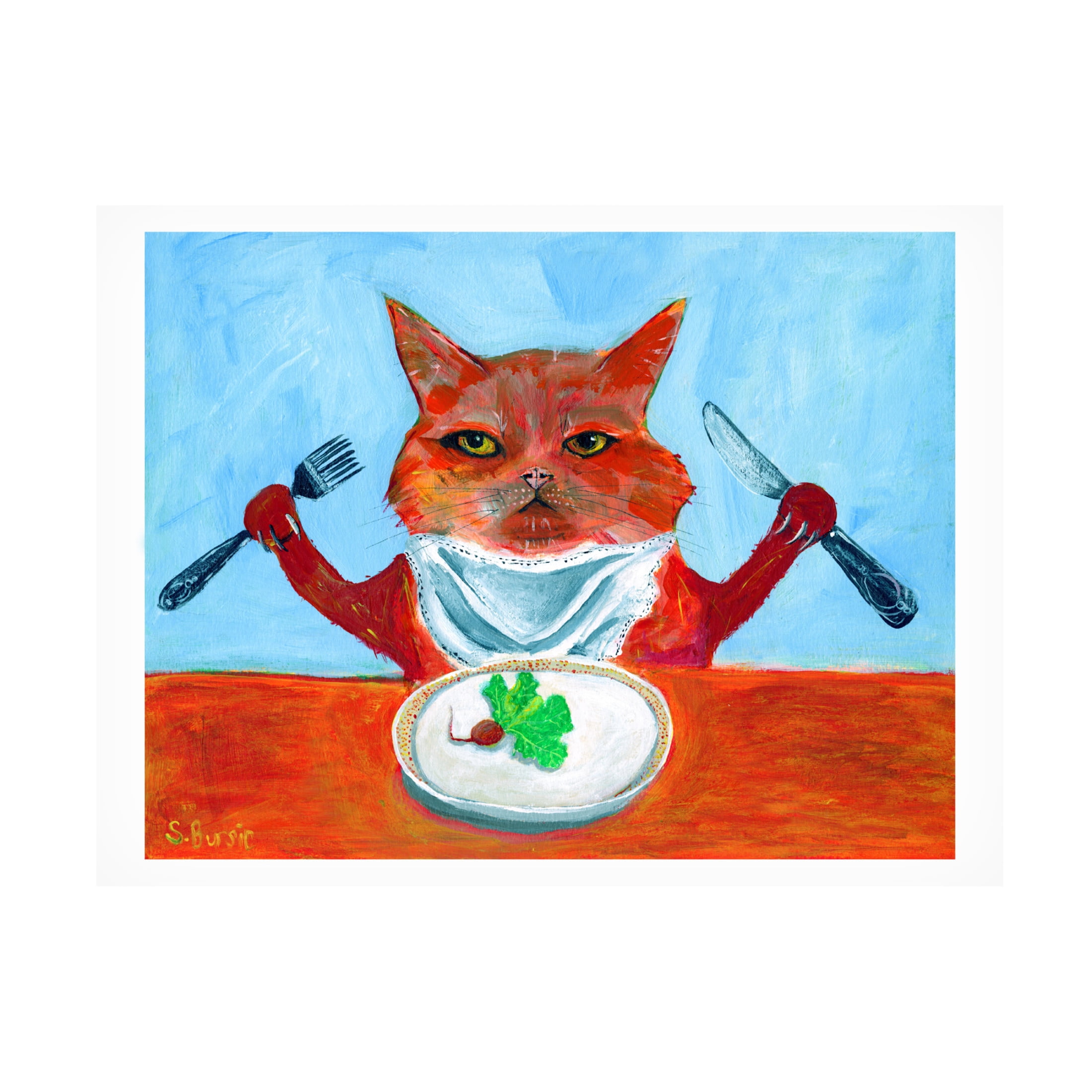 Trademark Fine Art Sharyn Bursic Vegan Cat Canvas Wall Art