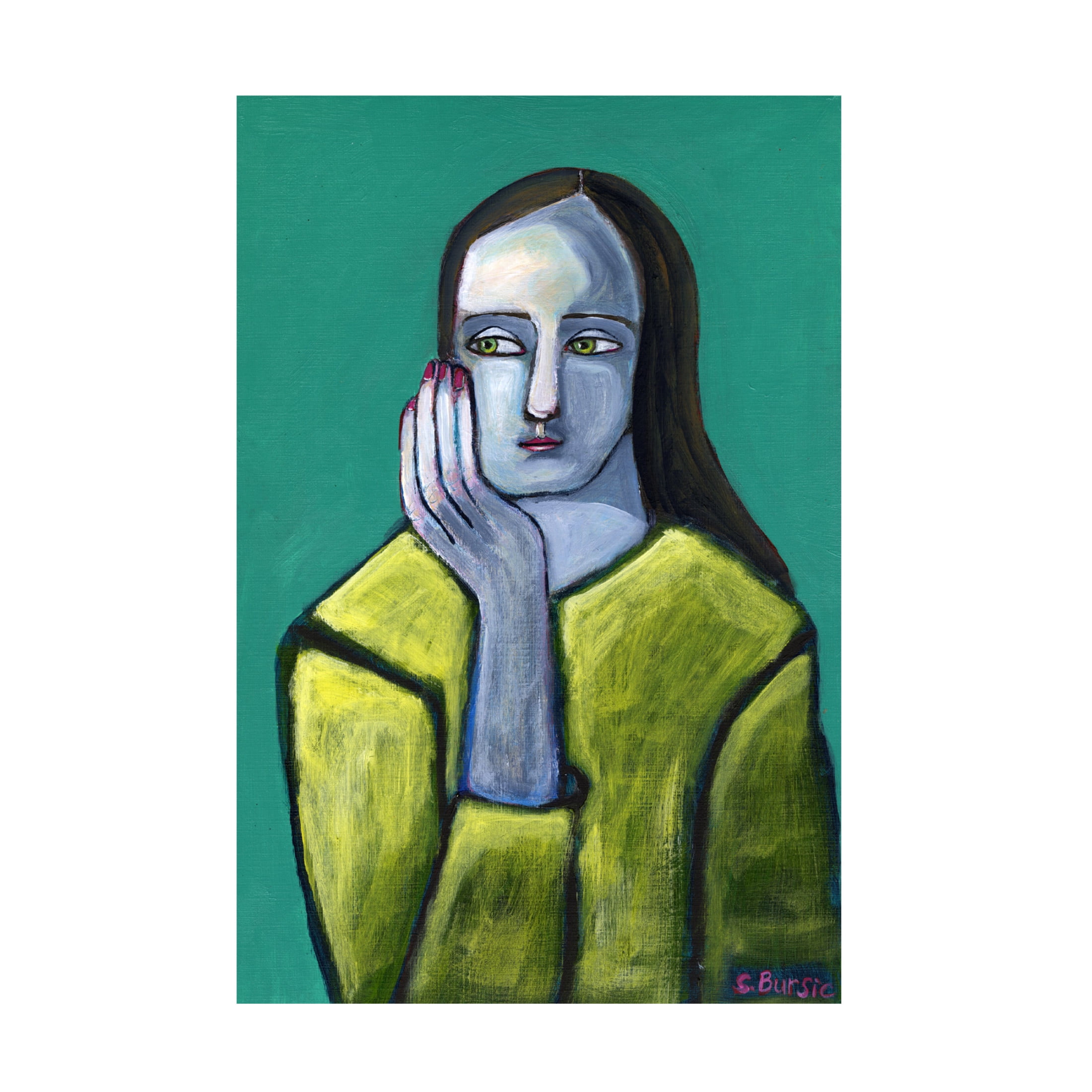 Trademark Fine Art Sharyn Bursic  Woman with Big Hands Canvas Wall Art