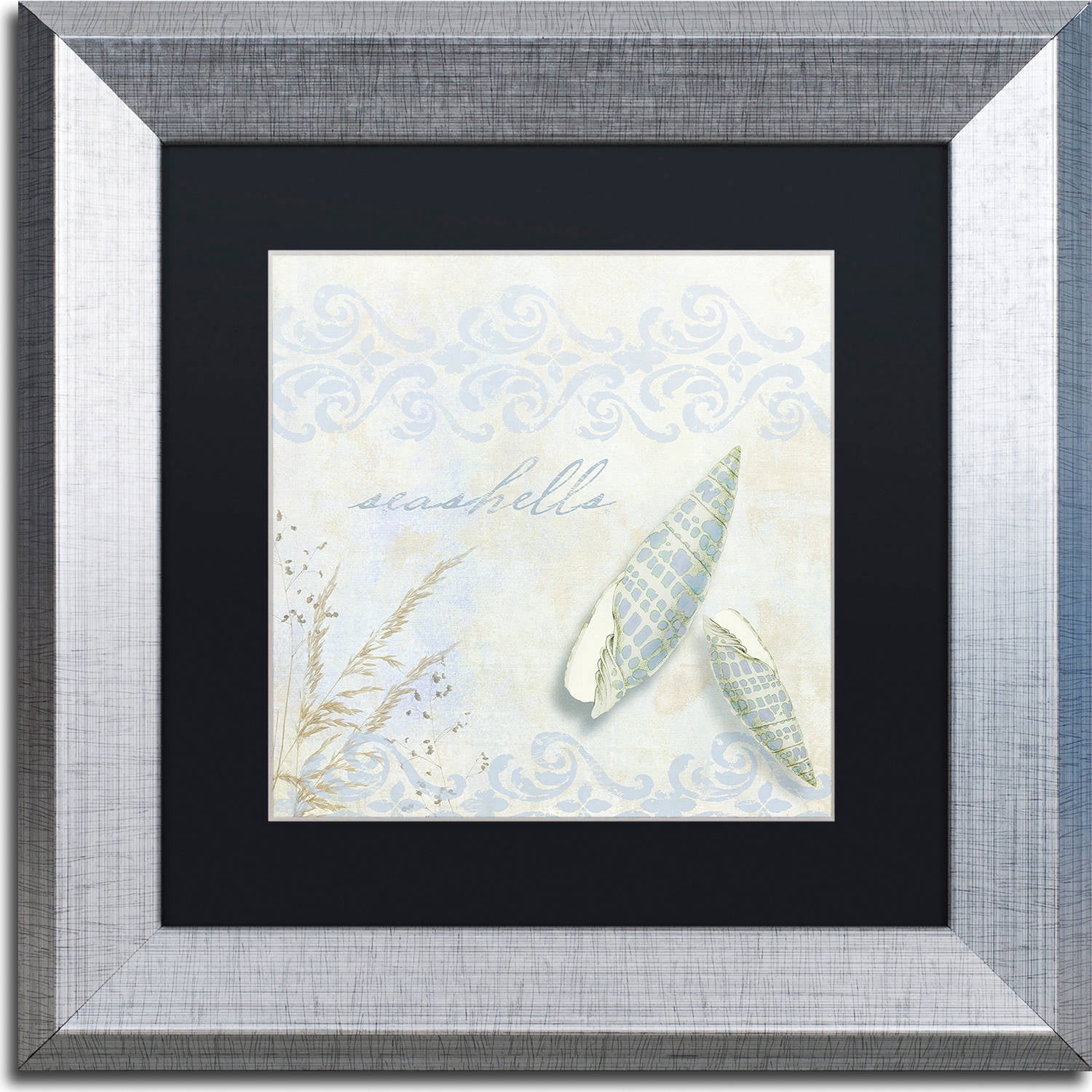 Trademark Fine Art "She Sells Seashells II" Canvas Art by Color Bakery, Black Matte, Silver Frame