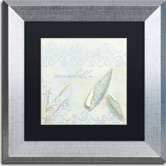 Trademark Fine Art "She Sells Seashells II" Canvas Art by Color Bakery, Black Matte, Silver Frame