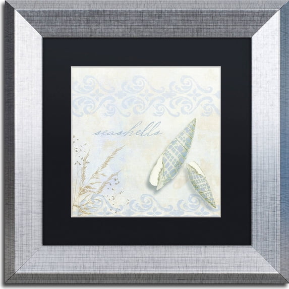 Trademark Fine Art "She Sells Seashells II" Canvas Art by Color Bakery, Black Matte, Silver Frame