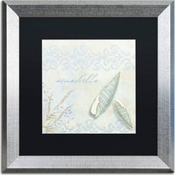Trademark Fine Art "She Sells Seashells II" Canvas Art by Color Bakery, Black Matte, Silver Frame