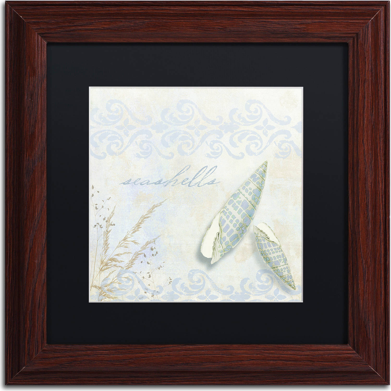 Trademark Fine Art "She Sells Seashells II" Canvas Art by Color Bakery, Black Matte, Wood Frame
