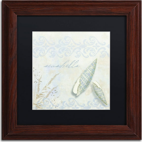 Trademark Fine Art "She Sells Seashells II" Canvas Art by Color Bakery, Black Matte, Wood Frame