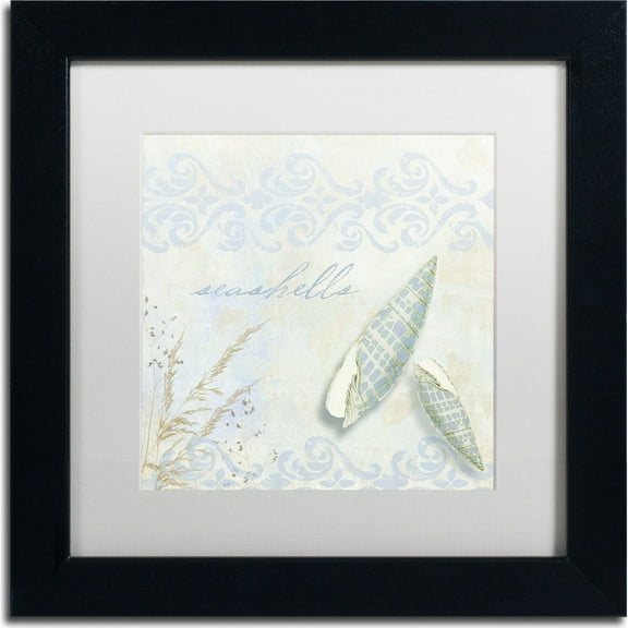 Trademark Fine Art "She Sells Seashells II" Canvas Art by Color Bakery, White Matte, Black Frame