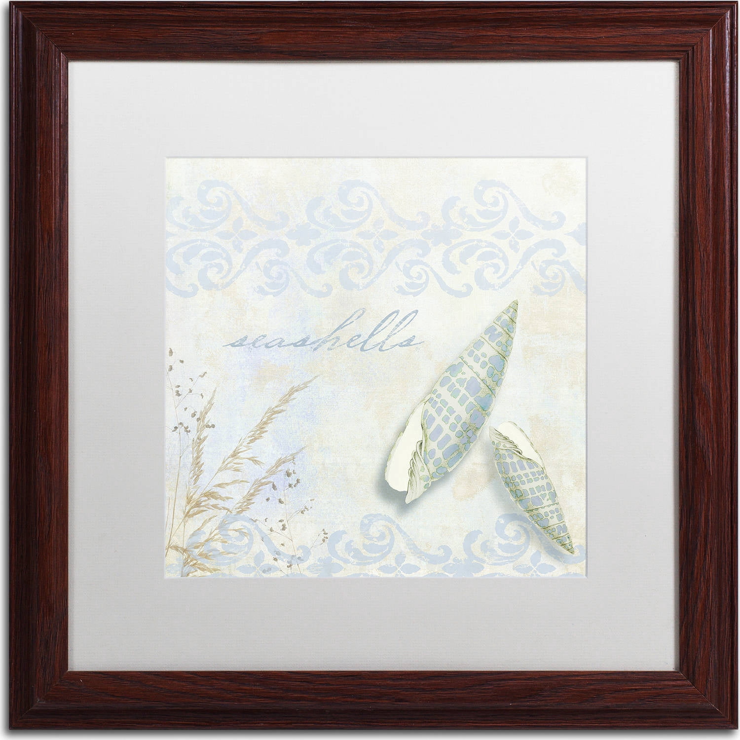 Trademark Fine Art "She Sells Seashells II" Canvas Art by Color Bakery, White Matte, Wood Frame