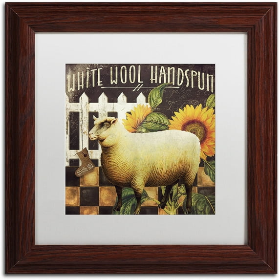 Trademark Fine Art "Sheep " Canvas Art by Color Bakery White Matte, Wood Frame