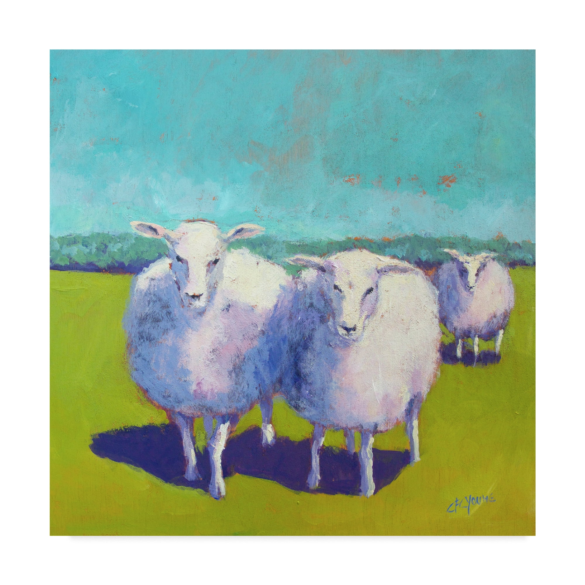 Trademark Fine Art 'Sheep Pals I' Canvas Art by Carol Young