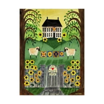 Trademark Fine Art 'Sheep Quilt House' Canvas Art by Cheryl Bartley