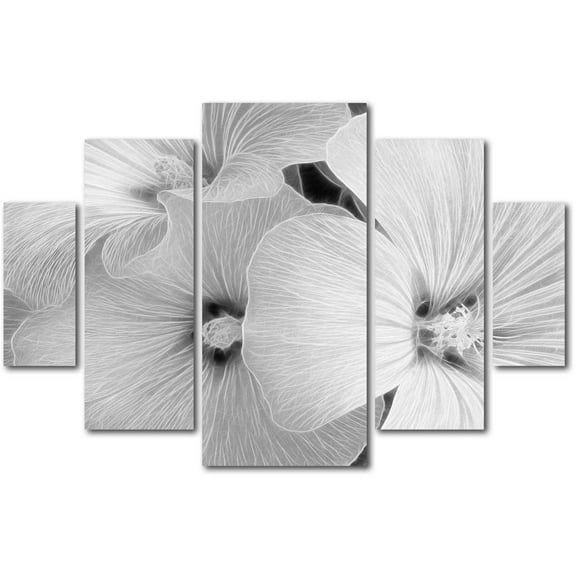 Trademark Fine Art "Sheer Malva" Canvas Art by Kathie McCurdy 5-Piece Multi-Panel Art Set