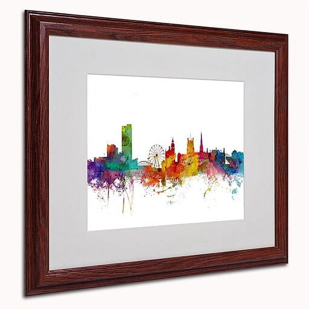 Trademark Fine Art "Sheffield England Skyline II" Canvas Art by Michael Tompsett, Wood Frame