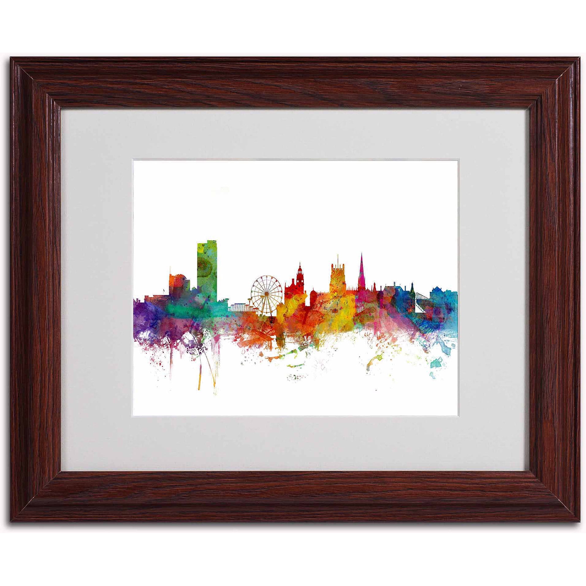 Trademark Fine Art "Sheffield England Skyline II" Canvas Art by Michael Tompsett, Wood Frame