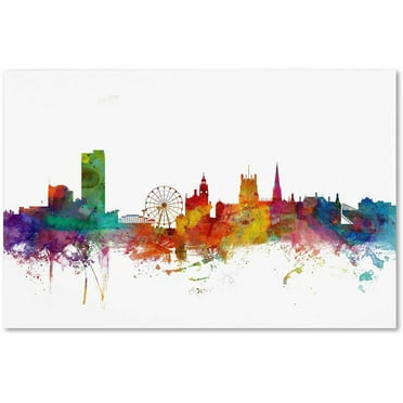 Trademark Fine Art "Sheffield England Skyline II" Canvas Art by Michael Tompsett