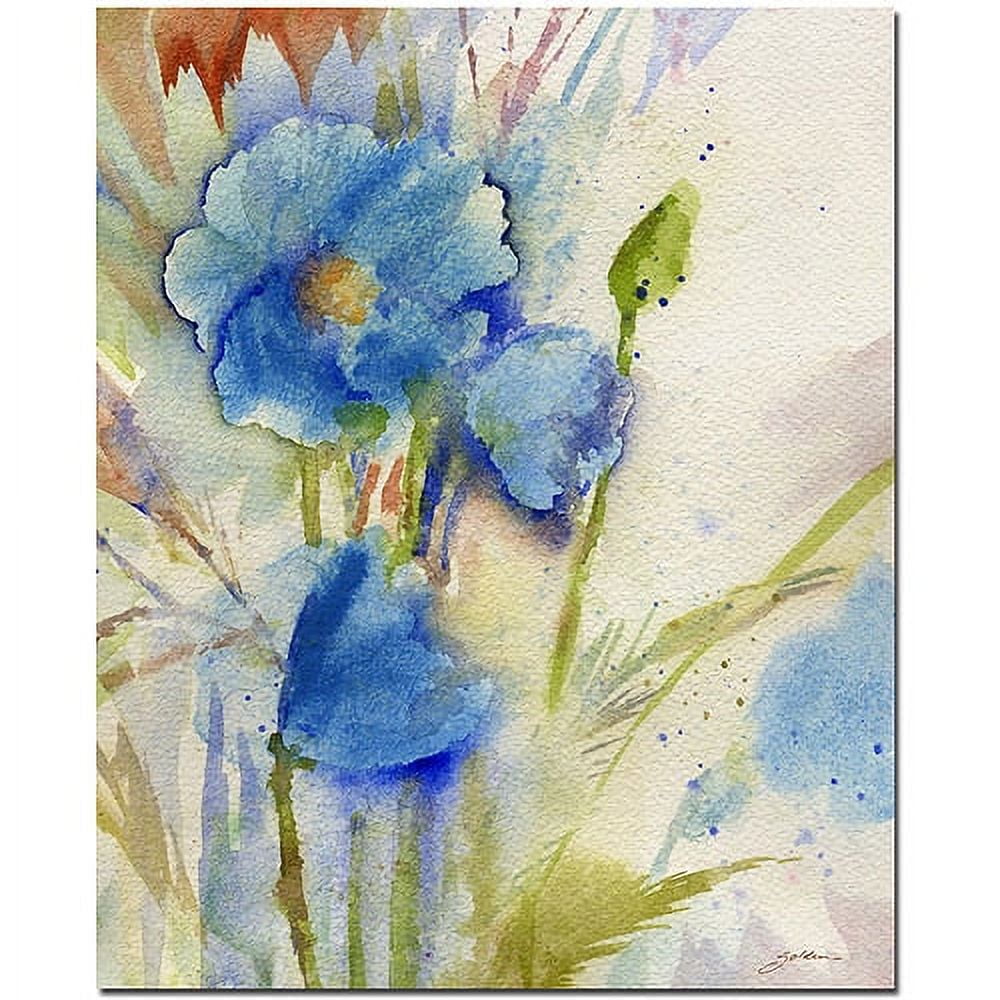 Trademark Fine Art Sheila Golden 'Magical Blue Poppy' Canvas Art 35x47 Inches