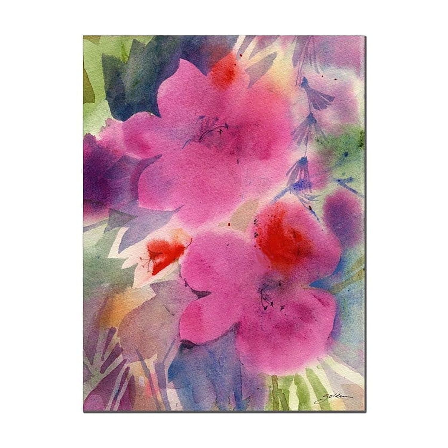 Trademark Fine Art Sheila Golden 'Pink Blossoms' Canvas Art 18x24 Inches (SG033-C1824GG)
