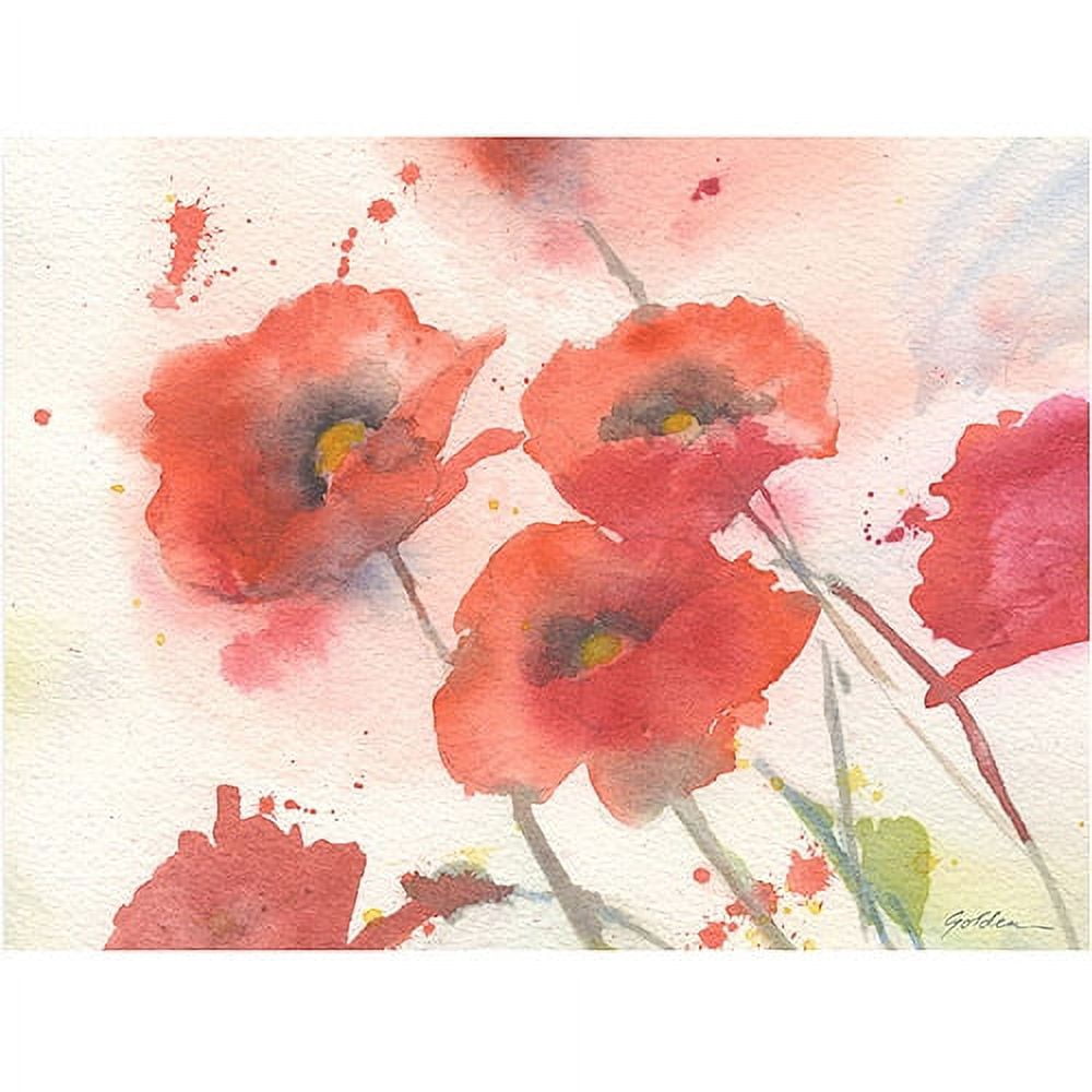Trademark Fine Art Shelia Golden 'Swaying Red Poppies' Canvas Art 35x47 Inches (SG0459-C3547GG)
