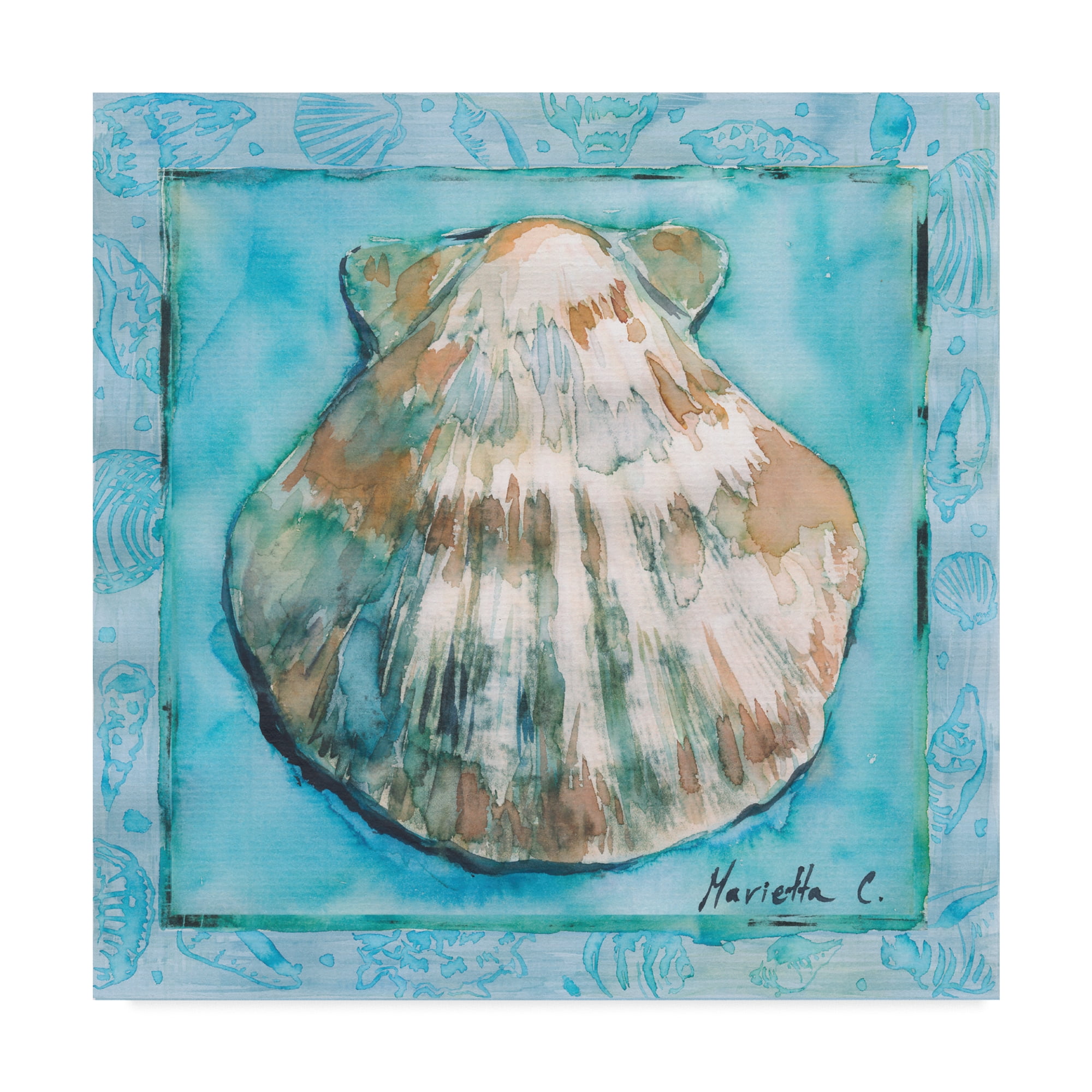 Trademark Fine Art 'Shell Scallop 1' Canvas Art by Marietta Cohen Art And Design