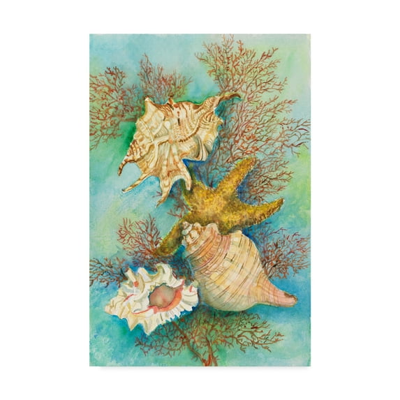 Trademark Fine Art 'Shells In The Deep Green Sea' Canvas Art by Joanne Porter