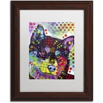 Trademark Fine Art "Shiba Inu" Canvas Art by Dean Russo, White Matte, Wood Frame