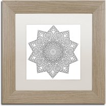 Trademark Fine Art "Shining Mandala" Canvas Art by Kathy G. Ahrens, White Matte, Birch Frame
