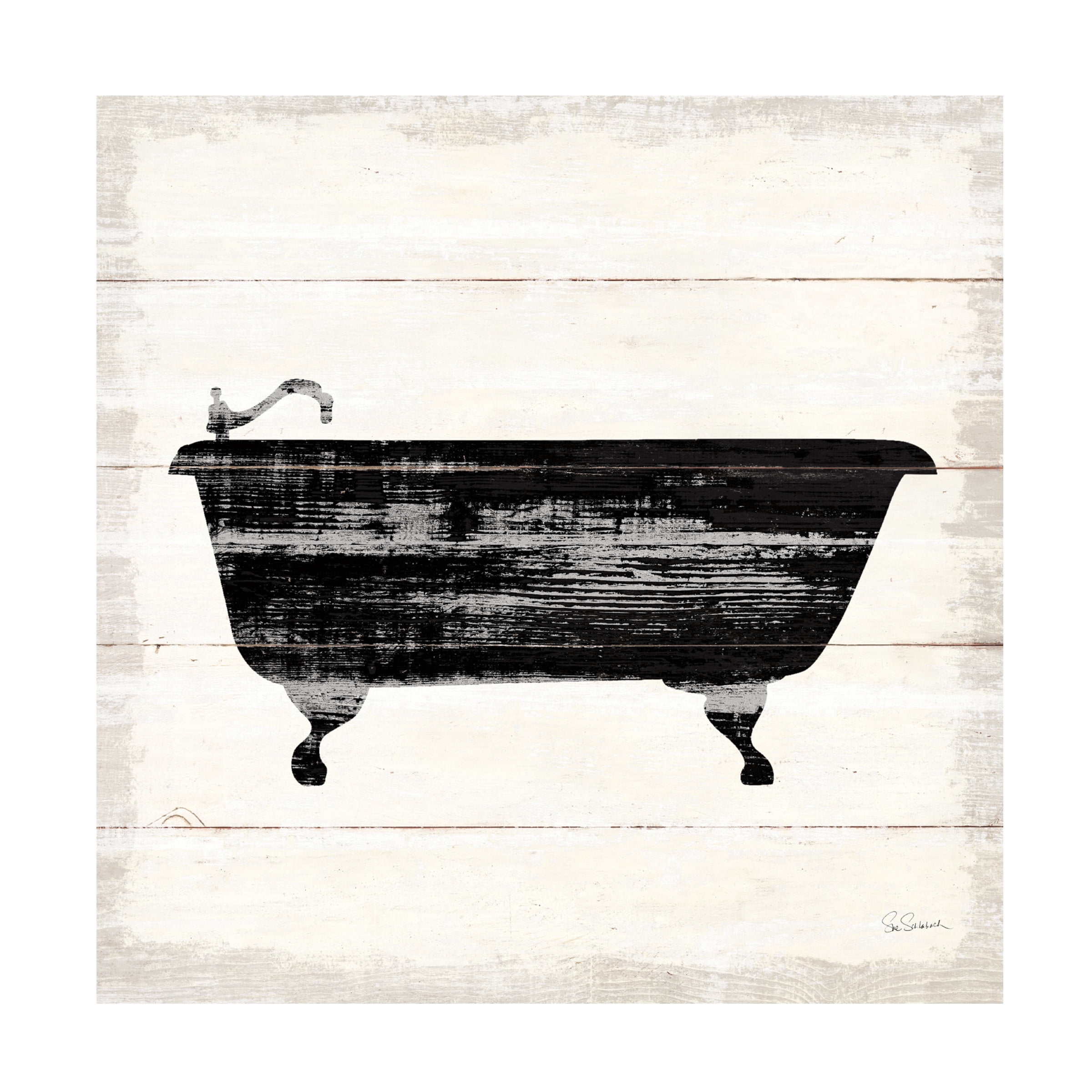 Trademark Fine Art 'Shiplap Bath I' Canvas Art by Sue Schlabach