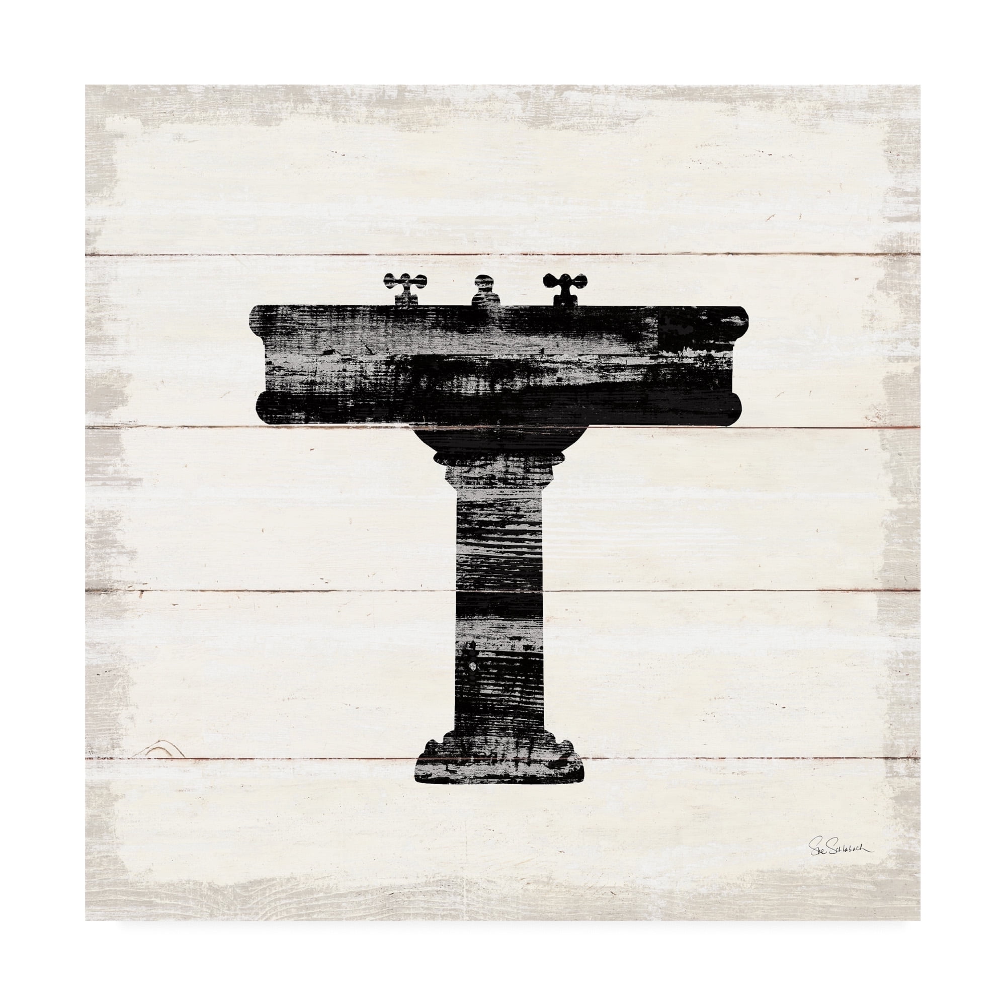 Trademark Fine Art 'Shiplap Bath II' Canvas Art by Sue Schlabach