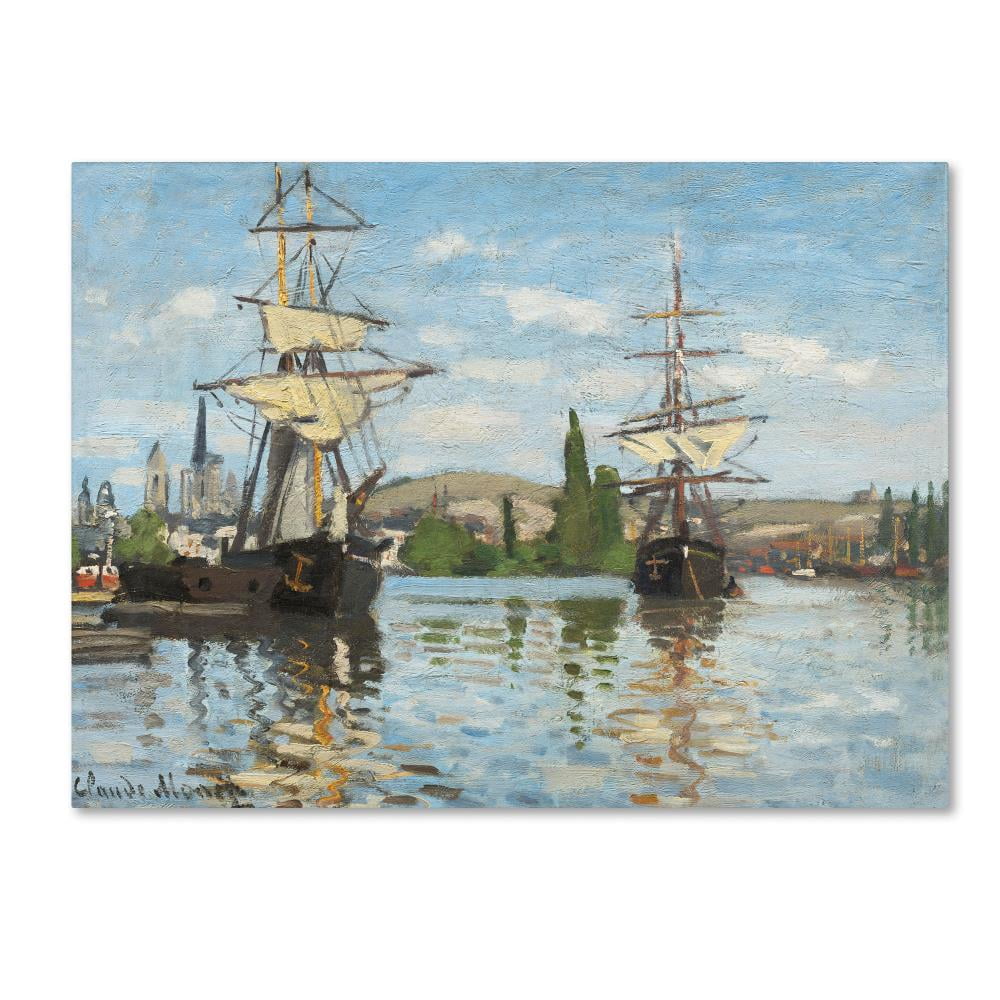 Trademark Fine Art "Ships Riding On the Seine" Canvas Art by Claude Monet