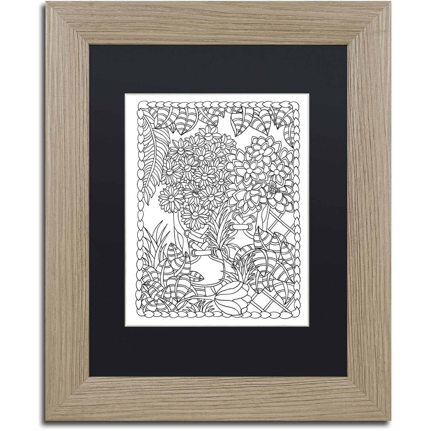 Trademark Fine Art "Shoe Garden" Canvas Art by Kathy G. Ahrens, Black Matte, Birch Frame