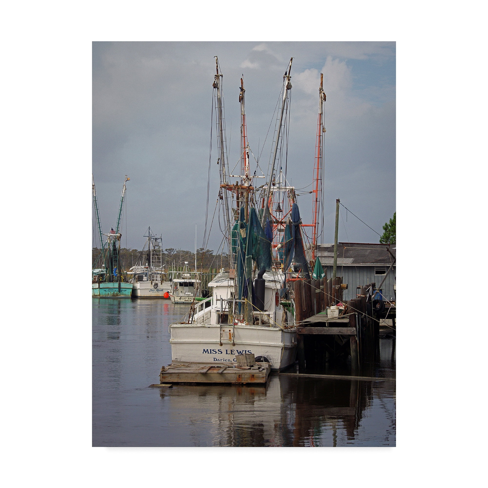 Trademark Fine Art 'Shrimp Boats' Canvas Art by J.D. McFarlan
