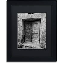 Trademark Fine Art "Siena Door" Canvas Art by Moises Levy Black Matte, Black Frame