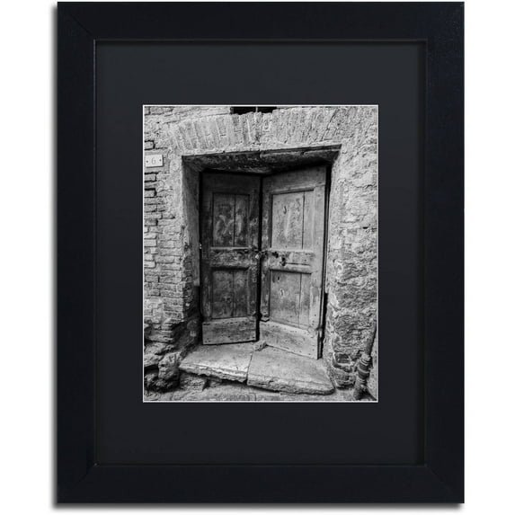 Trademark Fine Art "Siena Door" Canvas Art by Moises Levy Black Matte, Black Frame